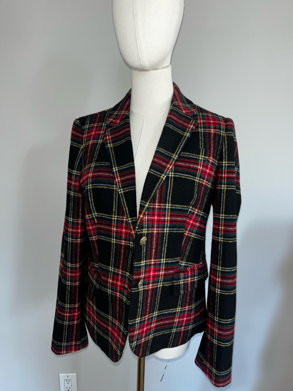 J Crew Tartan Wool Blend Blazer